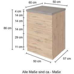 Held Möbel Auszugsschrank Sorrento 50 X 85 X 60 Cm Schubk. 2 Ausz. Anthr.-Wotan. -Wenko Store 853781 11016600 4