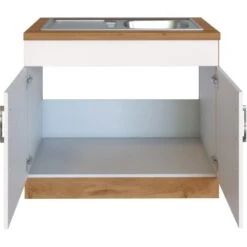 Held Möbel Spülenschrank Sorrento BxHxT 100x85x60 Cm 2 Türen Weiß-Wotaneiche -Wenko Store 853804 11016600 3