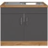Held Möbel Spülenschrank Sorrento B100 X H85 X T60 Cm 2Türen Anthraz.-Wotaneiche -Wenko Store 853807 11016600 1