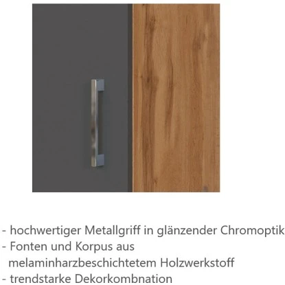 Held Möbel Spülenschrank Sorrento B100 X H85 X T60 Cm 2Türen Anthraz.-Wotaneiche 9 Held Möbel Spülenschrank Sorrento B100 X H85 X T60 Cm 2Türen Anthraz.-Wotaneiche – Bild 7