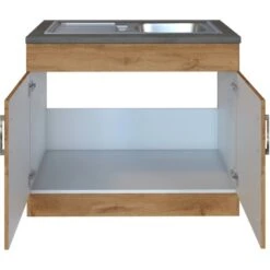 Held Möbel Spülenschrank Sorrento B100 X H85 X T60 Cm 2 Türen Wotaneiche -Wenko Store 853819 11016600 3
