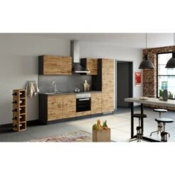 Held Möbel Spülenschrank Sorrento B100 X H85 X T60 Cm 2 Türen Wotaneiche-Grafit -Wenko Store 853821 11016600 13