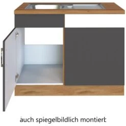 Held Möbel Spülzentrum Sorrento 110 X 85 X 60 Cm Tür Blende Sockel Anth.-W.eiche -Wenko Store 853829 11016600 3