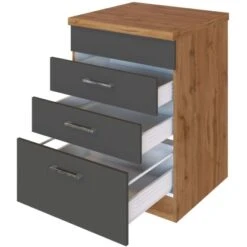 Held Möbel Kochfeldumbauschrank Sorrento 60 X 85 X 60 Cm 2 SK 1 AZ Anthr.-Wotan. -Wenko Store 853848 11016600 3