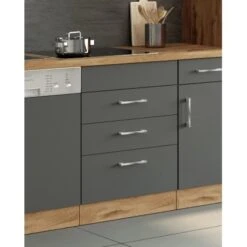 Held Möbel Kochfeldumbauschrank Sorrento 60 X 85 X 60 Cm 2 SK 1 AZ Anthr.-Wotan. -Wenko Store 853848 11016600 5