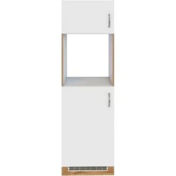 Held Möbel Ofen-Kühlschrankumbau Sorrento B60 X H200 X T60 Cm Weiß-Wotaneiche -Wenko Store 853869 11016600 2