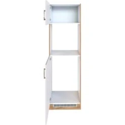 Held Möbel Ofen-Kühlschrankumbau Sorrento B60 X H200 X T60 Cm Weiß-Wotaneiche -Wenko Store 853869 11016600 3