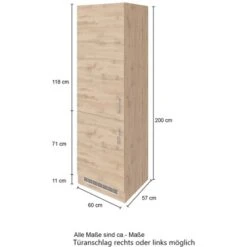 Held Möbel Kühl-Gefrierschrankumbau Sorrento B60 X H200 X T60 Cm Weiß-Wotanei. -Wenko Store 853878 11016600 4