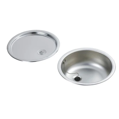Rundbecken-Set Edelstahl Mit Korb Und Brett 3 Rundbecken-Set Edelstahl Mit Korb Und Brett