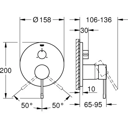 Grohe Einhandbatterie Essence Hard Graphite Gebürstet 4 Grohe Einhandbatterie Essence Hard Graphite Gebürstet – Bild 2