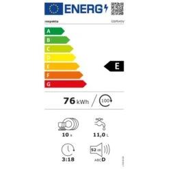 Respekta Standgeschirrspüler GSPS45V 45 Cm -Wenko Store 996975 4384 Energielabel