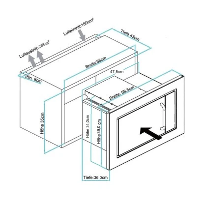Respekta Einbau-Mikrowelle MW 800 Edelstahl Mit Grill-Funktion 800 W 5 Respekta Einbau-Mikrowelle MW 800 Edelstahl Mit Grill-Funktion 800 W – Bild 3