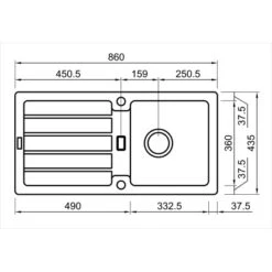 Eurodomo Einbauspüle Bali 86 Cm Graphit -Wenko Store bali 45c graphit skizze 5