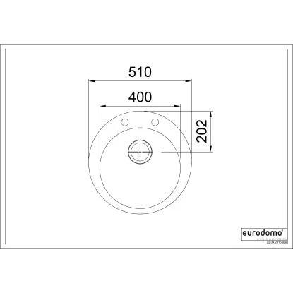 Eurodomo Einbauspüle Rondel Ø 51 CmGraphit 4 Eurodomo Einbauspüle Rondel Ø 51 CmGraphit – Bild 2